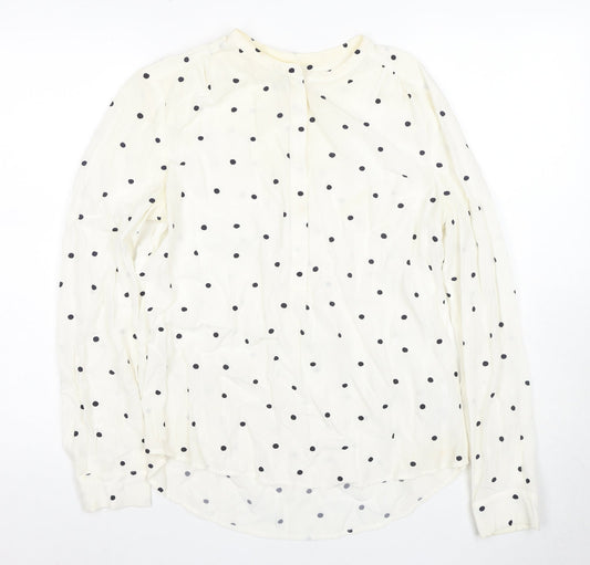 Hobbs Women's Ivory Polka Dot Blouse Size 12