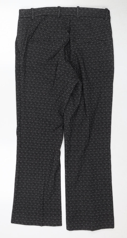 H&M Women's Black Geometric Trousers Size 12