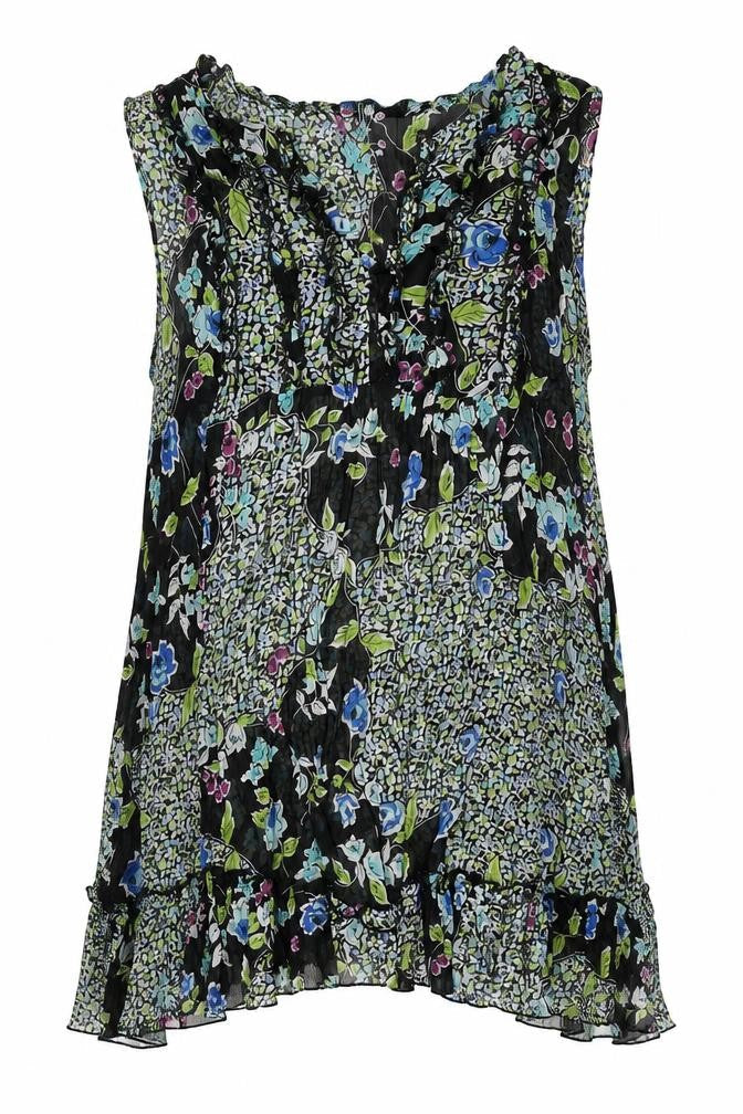 Worthington Women's Black Floral Tunic Blouse XL