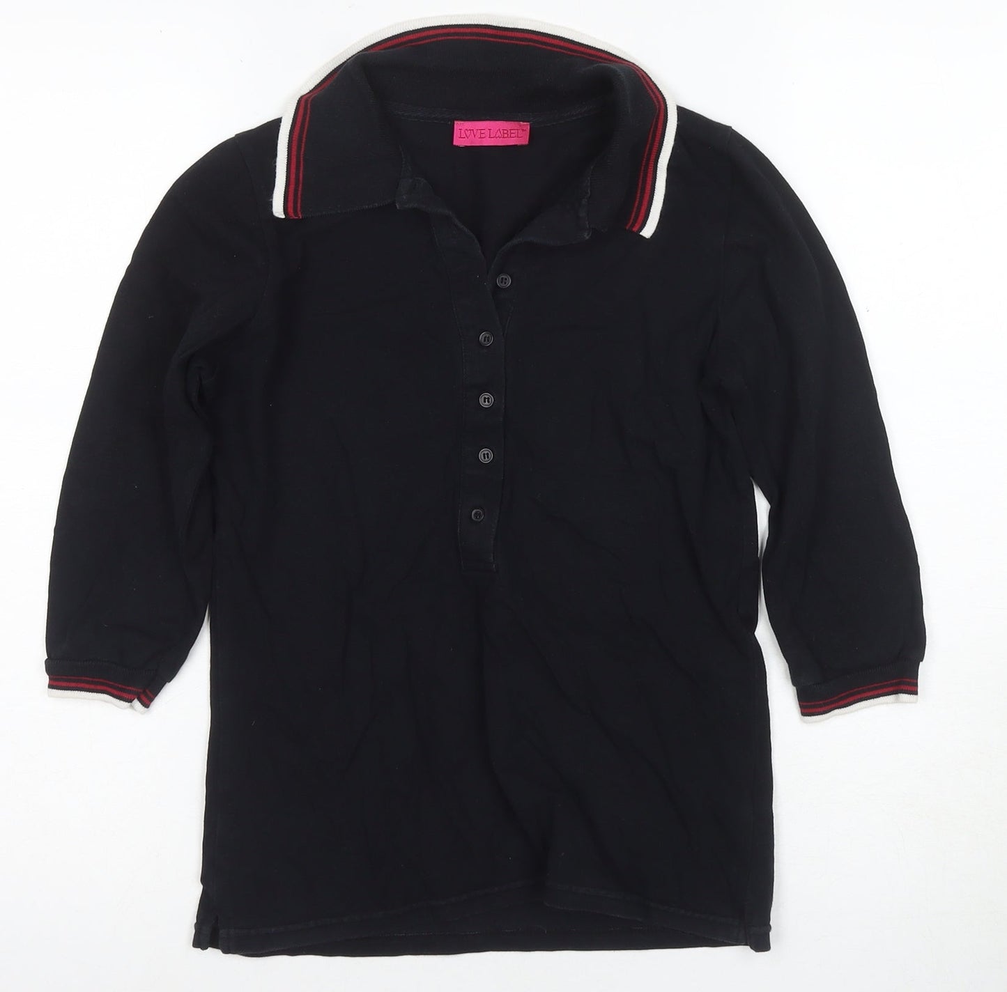 Love Label Women's Black Polo Top, Size 6, Excellent Condition