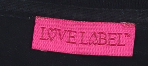 Love Label Women's Black Polo Top, Size 6, Excellent Condition