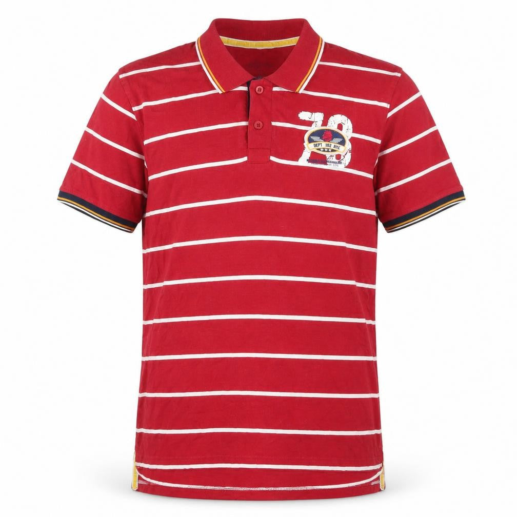 Sandstone Men's Red Striped Polo Shirt L, Casual Style