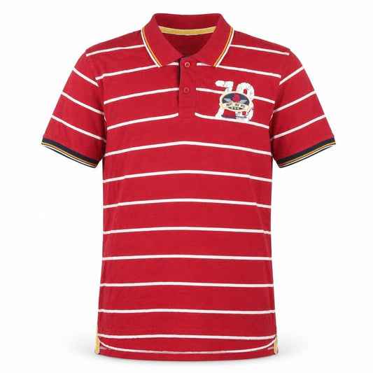 Sandstone Men's Red Striped Polo Shirt L, Casual Style