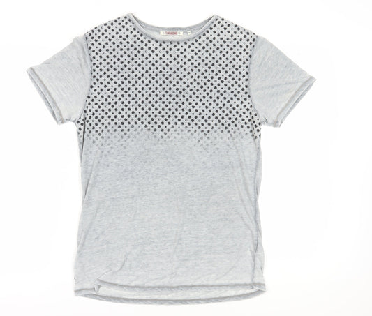 Threadbare Grey Polka Dot T-Shirt M Unisex