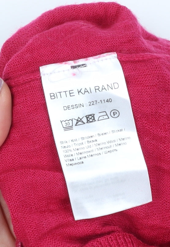 Bitte Kai Rand Women Red Merino Wool Pullover Jumper M
