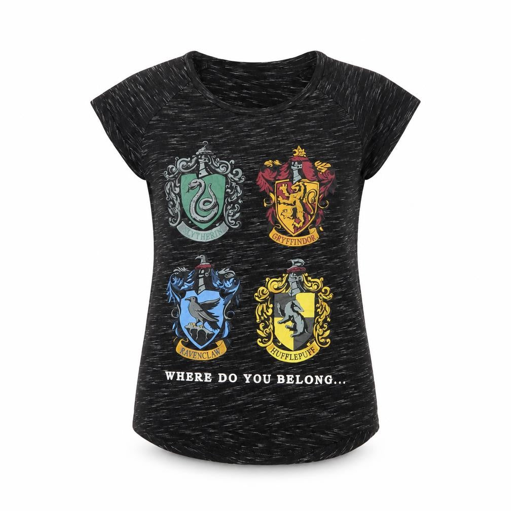 Womens UK Size 8 Harry Potter Black Cotton Blend T-Shirt