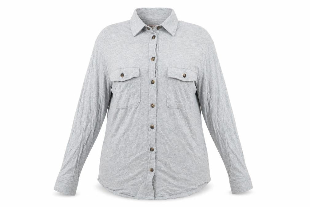 Womens UK Size 12 Boden Grey Cotton Blend Button-Up