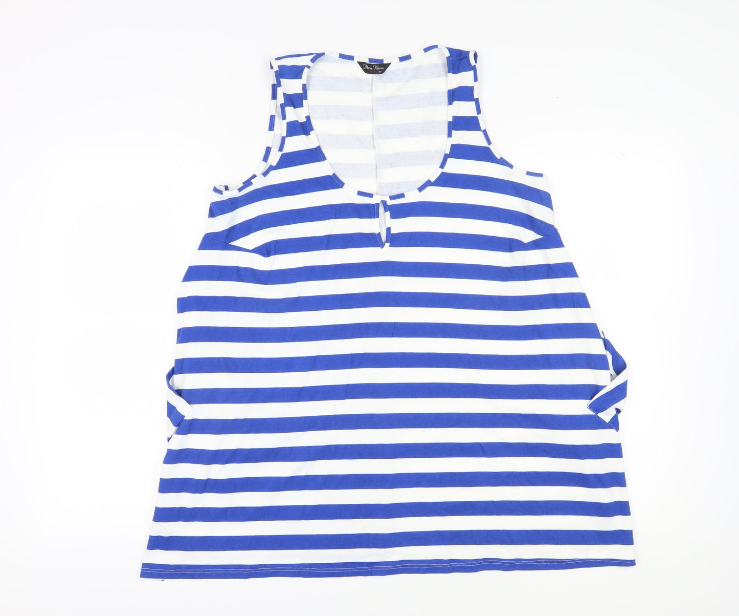 Marina Kaneva Women's Blue Plus Size Striped Tank Top