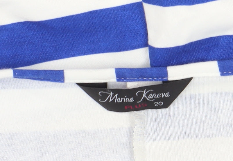 Marina Kaneva Women's Blue Plus Size Striped Tank Top