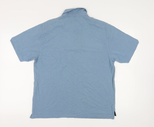 Marks and Spencer Men's Blue Polo Medium Short Sleeve