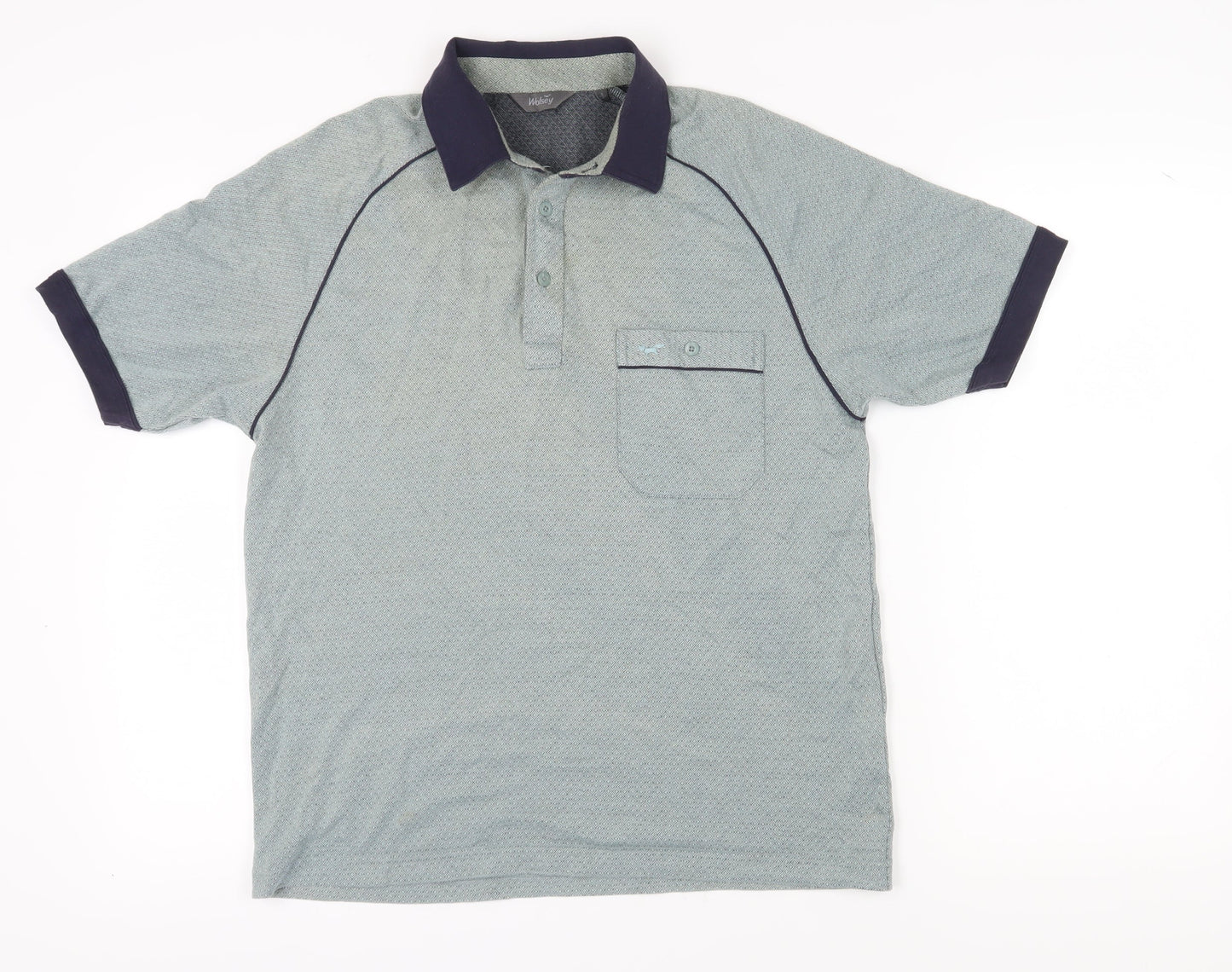 Wolsey Men's Grey Polo Shirt, Size S, Geometric
