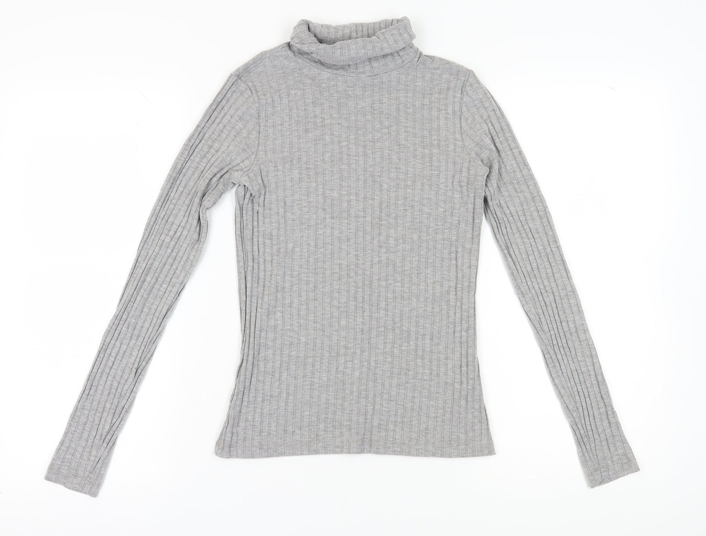 Reiss Women's Grey Roll Neck Long Sleeve Top - Size M