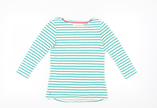Joules Women's Green Striped T-Shirt XS