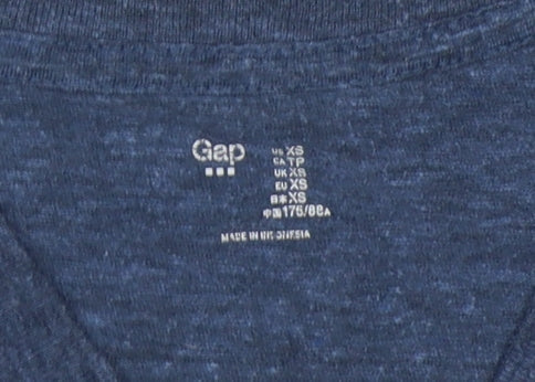 Gap Men's Blue V-Neck Short Sleeve T-Shirt XS