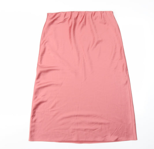 Warehouse Women's Long Pink Pencil Skirt, Size 14