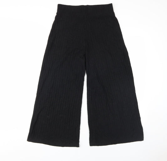 Stradivarius Women’s Black Wide-Leg Trousers S