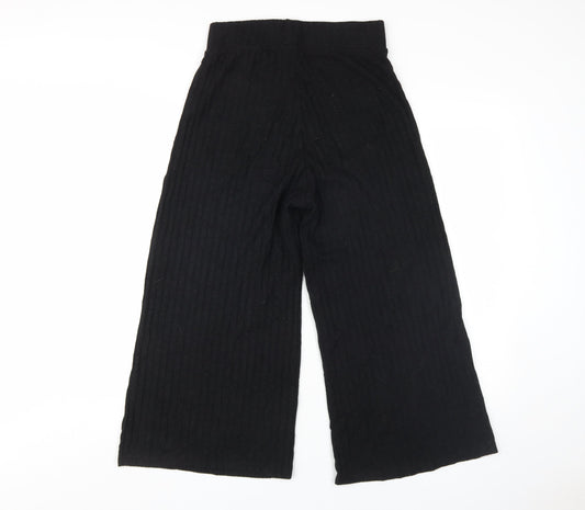 Stradivarius Women’s Black Wide-Leg Trousers S