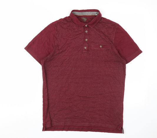 Silver Eight Men's Red Polo Shirt M Short Sleeve