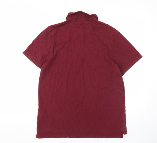 Silver Eight Men's Red Polo Shirt M Short Sleeve