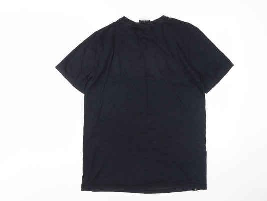 Wasted Men’s Black Graphic Cotton Crew Neck T-Shirt M