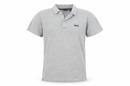 Fila Boys Grey Polo Shirt, Medium Regular Fit Casual