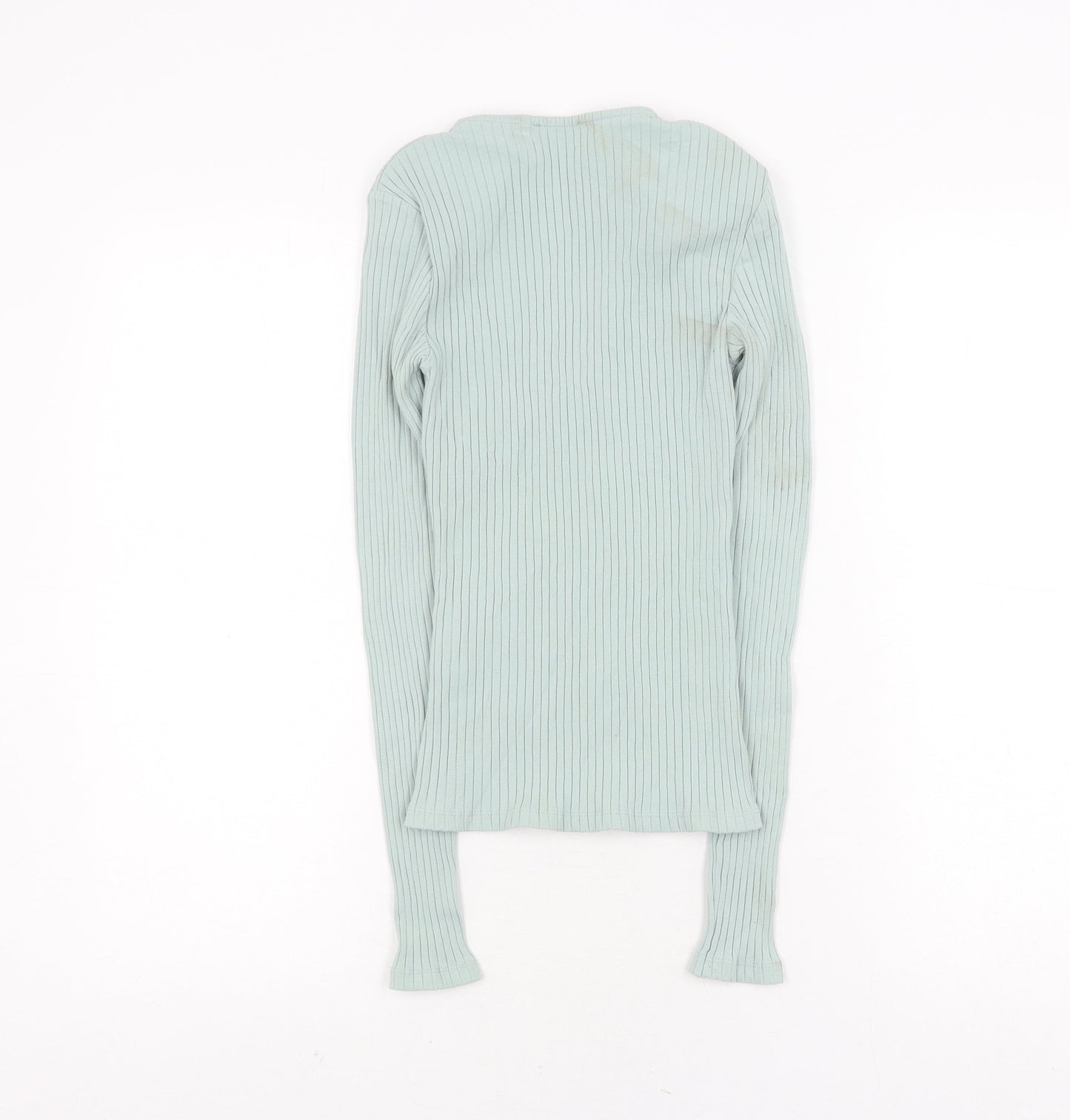 Amisu Women's Green V-Neck Long Sleeve Top