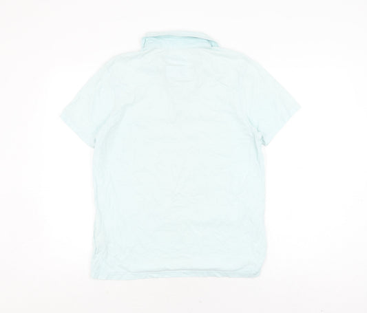 Jasper Conran Men's Blue Cotton Polo, Size S, Short Sleeve