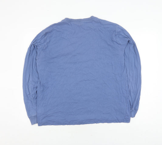 Lands' End Men's Blue Pullover Cotton Sweatshirt L