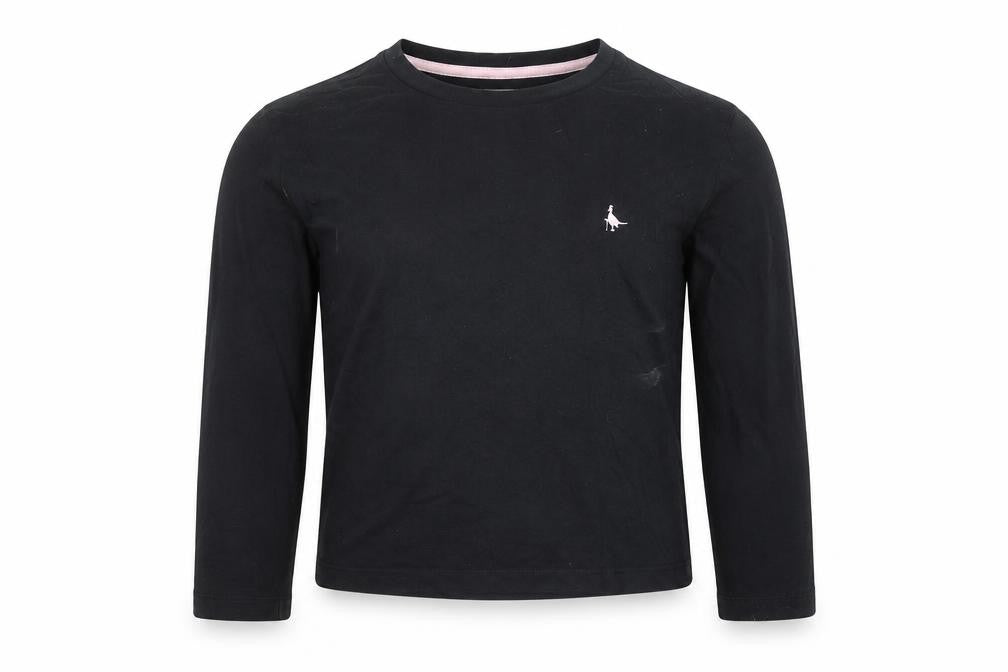 Front view of Jack Wills girls’ black long sleeve logo t-shirt 14-15 years