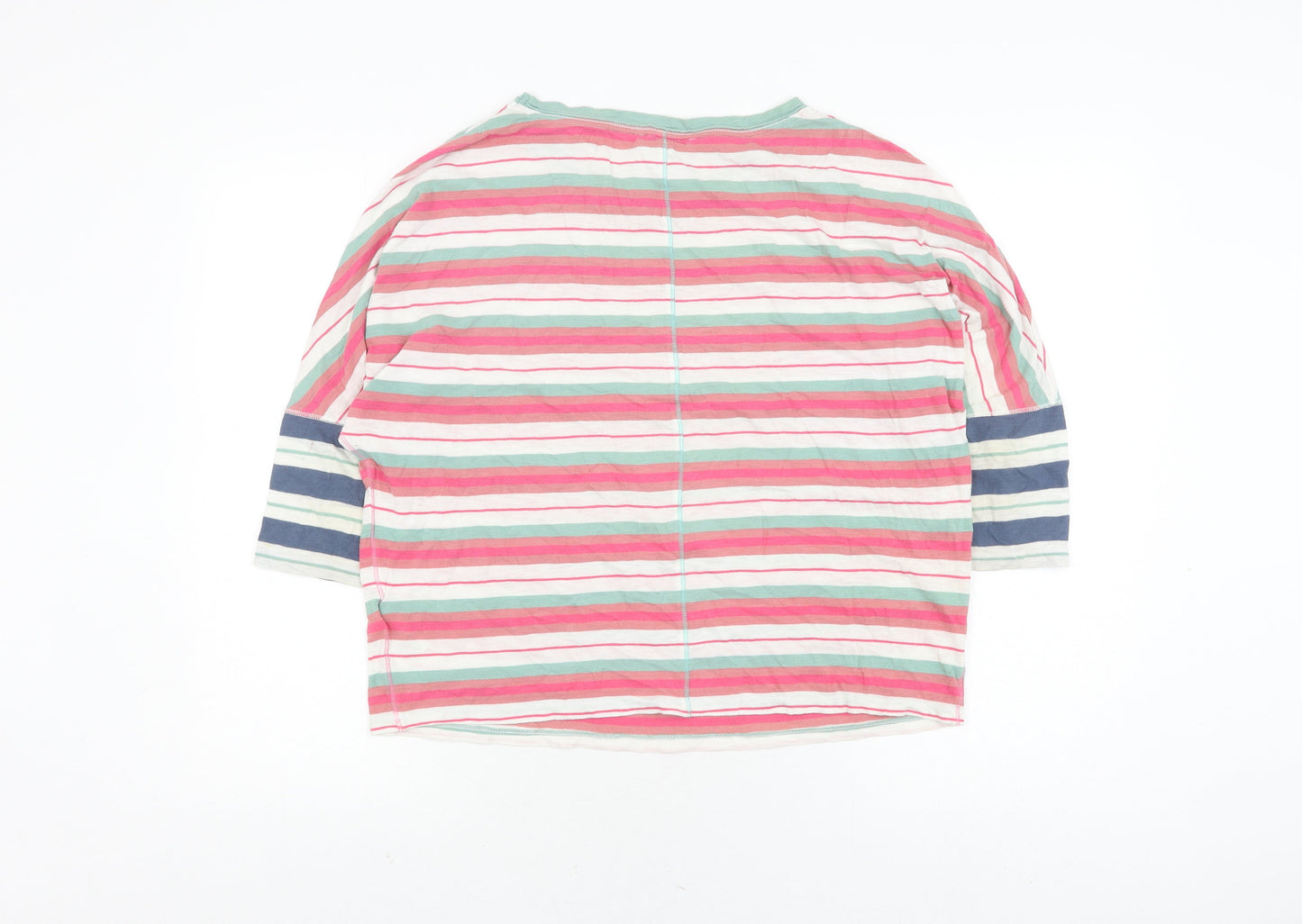 White Stuff Women's Multicoloured Cotton Striped T-Shirt Size 10