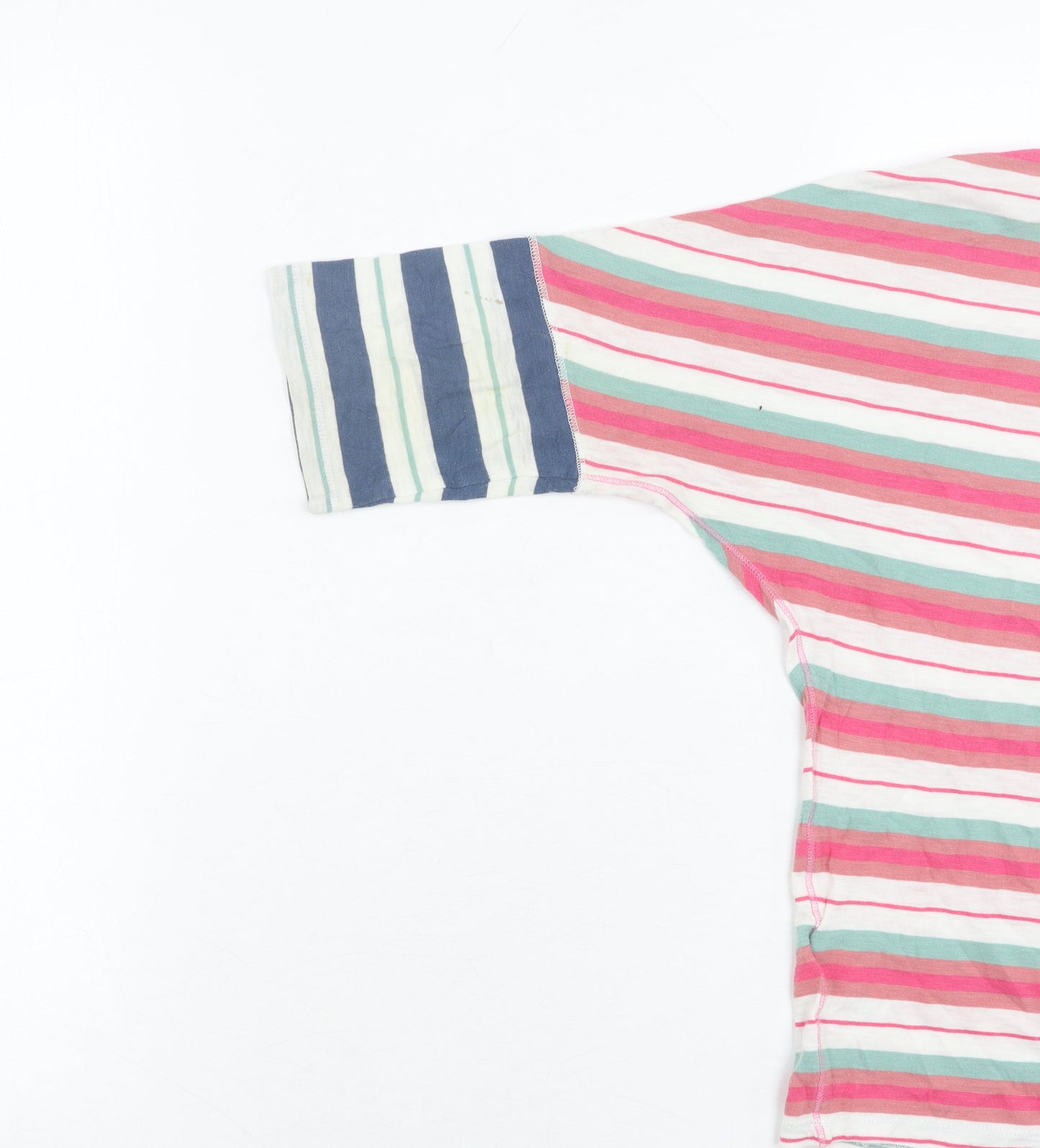 White Stuff Women's Multicoloured Cotton Striped T-Shirt Size 10