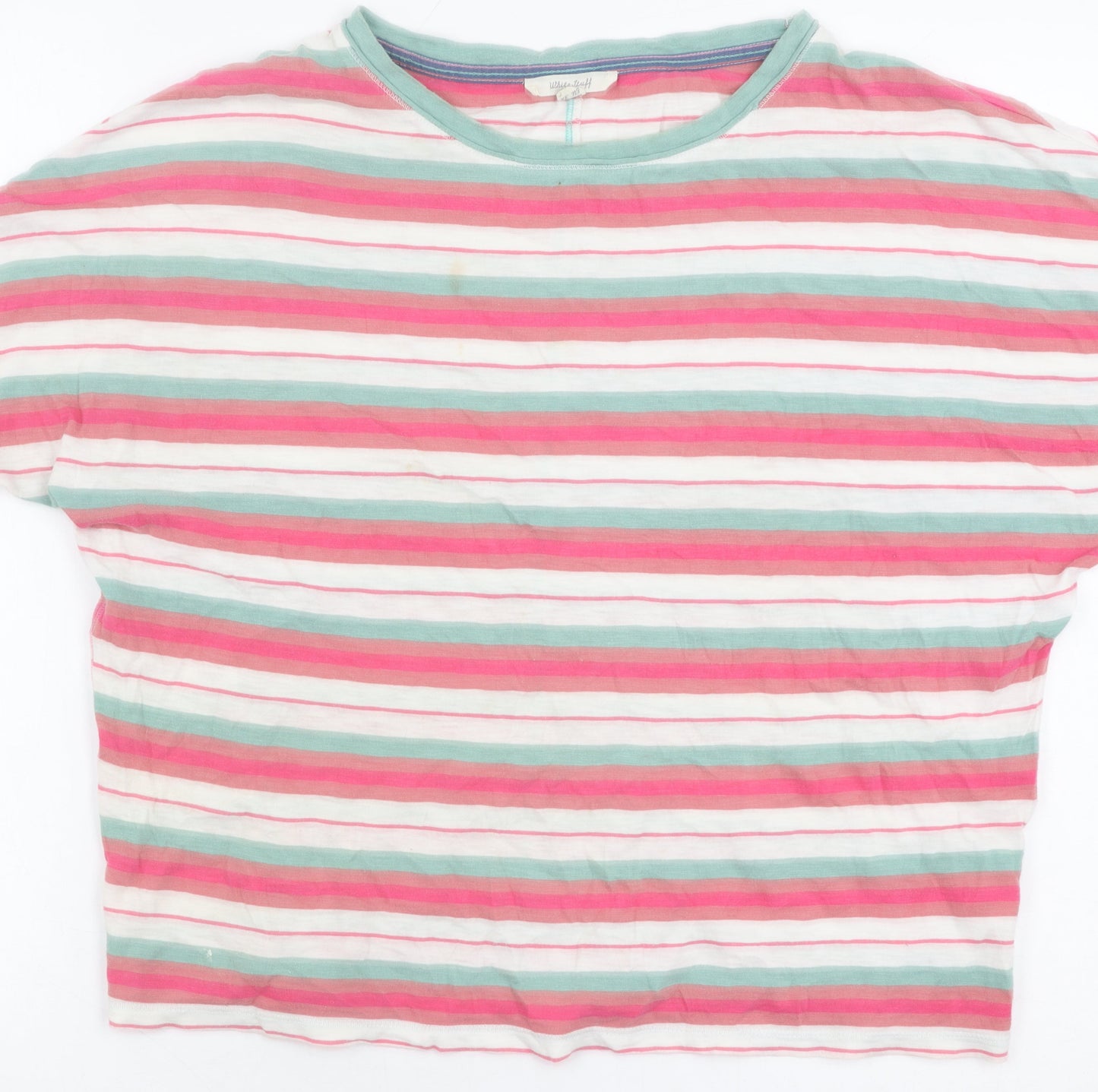 White Stuff Women's Multicoloured Cotton Striped T-Shirt Size 10