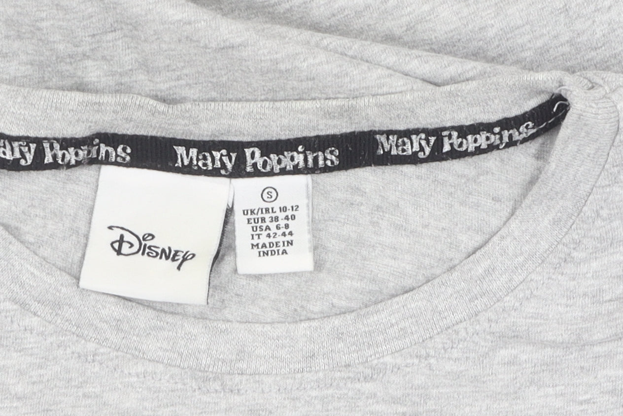 Disney Women's Grey S Crew Neck T-Shirt Mary Poppins