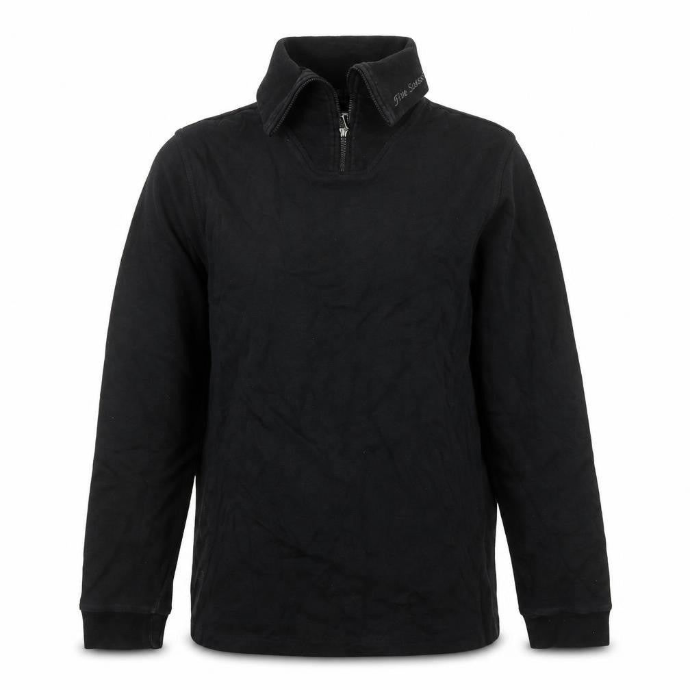 Front view of Five Seasons Black unisex jersey cotton zip activewear jacket m