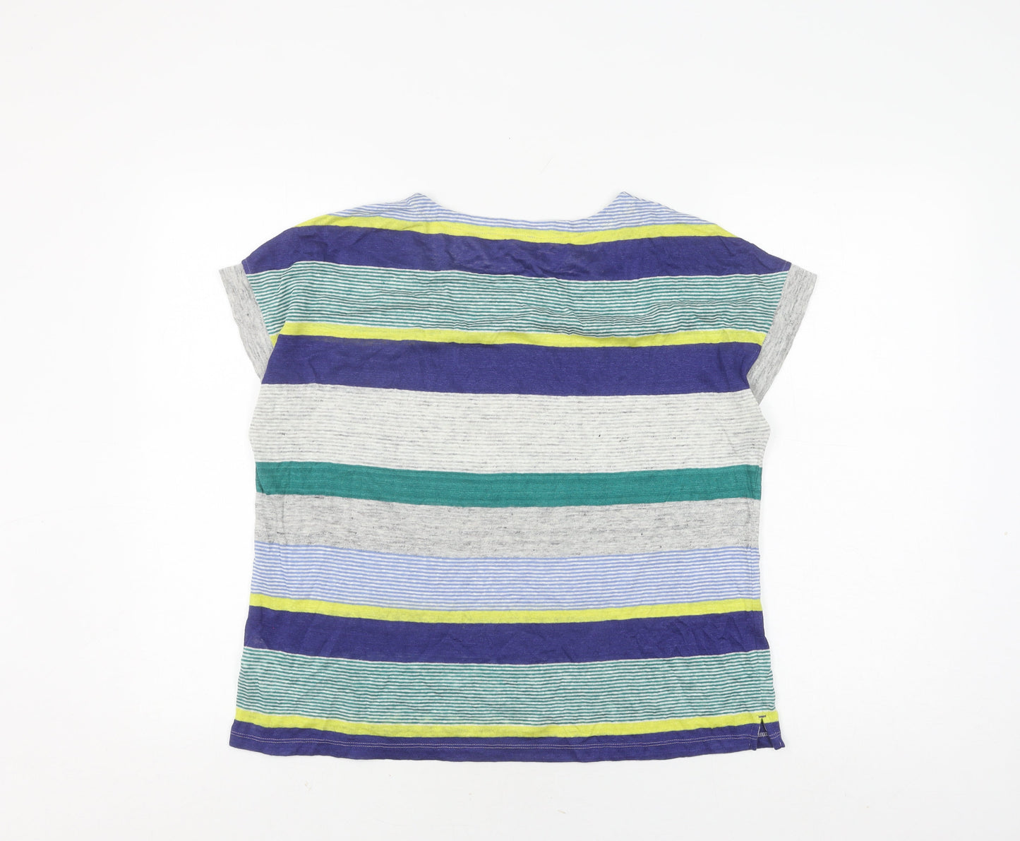 White Stuff Women's Multicoloured Striped Linen T-Shirt
