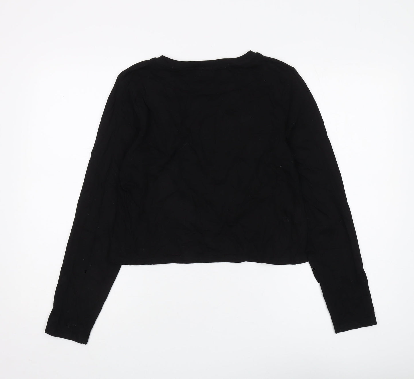 River Island Women's Black Cropped Tattoo T-Shirt