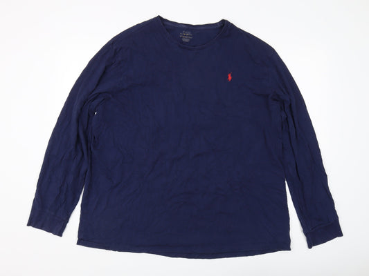 Ralph Lauren Men's XL Blue Long Sleeve Cotton T-Shirt