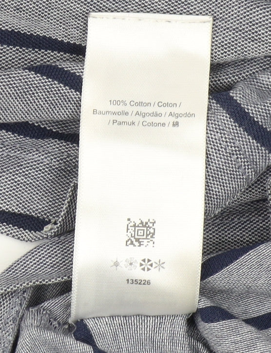 Fred Perry Men's Grey Striped T-Shirt, Size S, Cotton