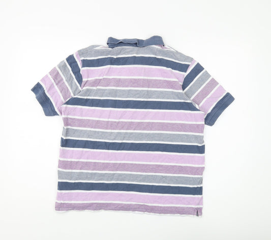 James Pringle Men's Multicoloured Striped Polo M