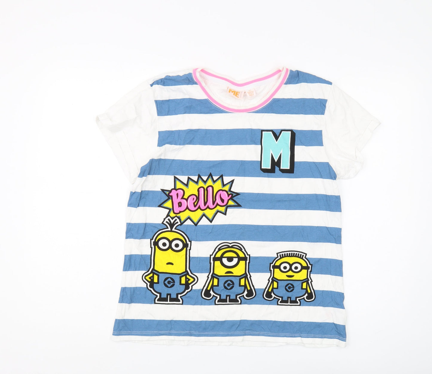 Despicable Me Teens Striped T-Shirt, Size L, Cartoon Themed