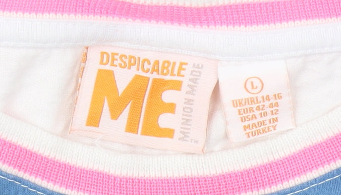 Despicable Me Teens Striped T-Shirt, Size L, Cartoon Themed