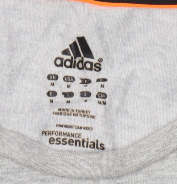 Adidas Men’s Grey Short Sleeve T-Shirt, Size M