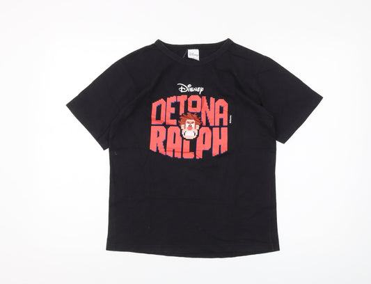 Disney Women's Black Detona Ralph T-Shirt Size 12