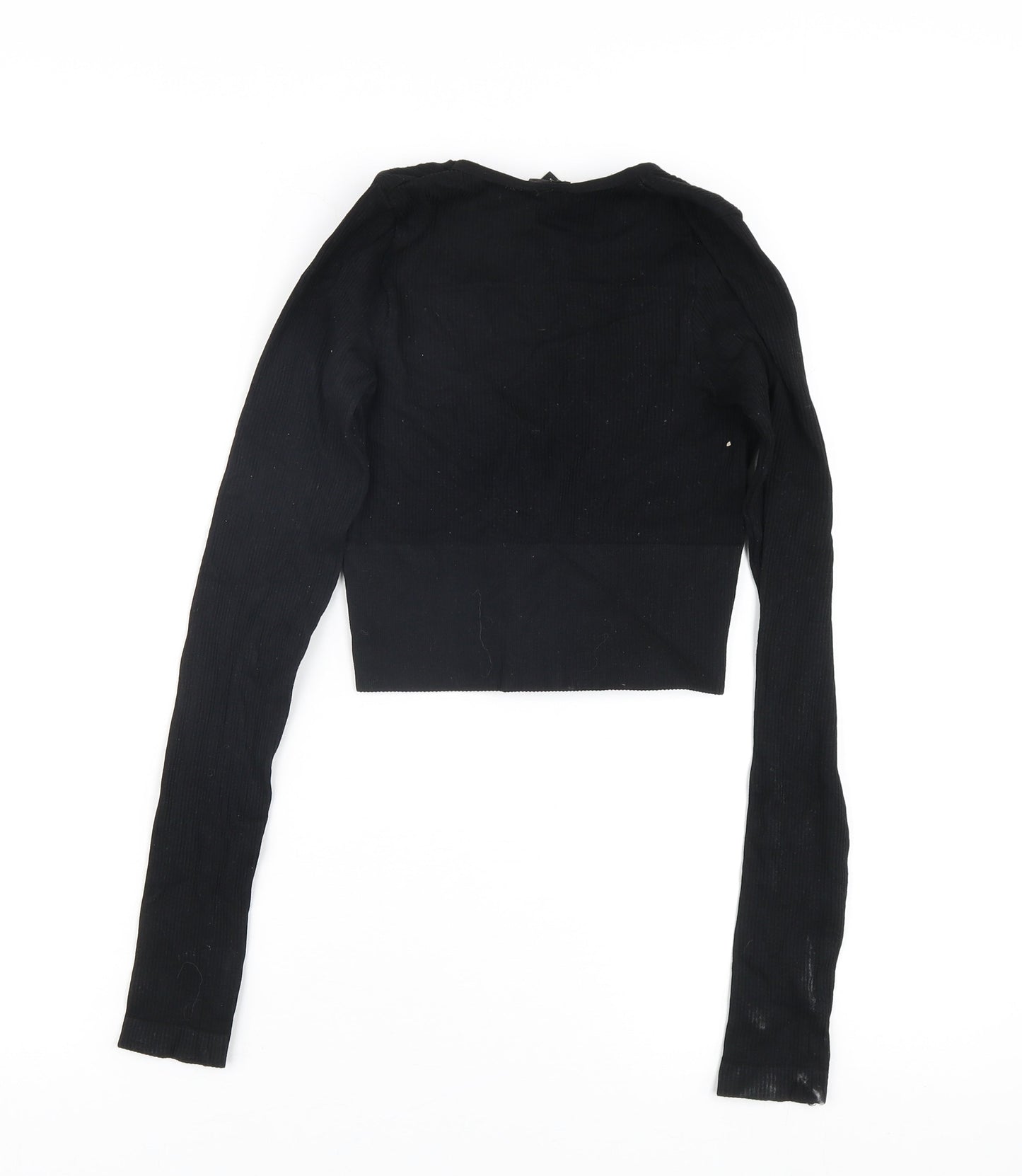 Urban Outfitters Women’s Black Cropped V-Neck Blouse XS