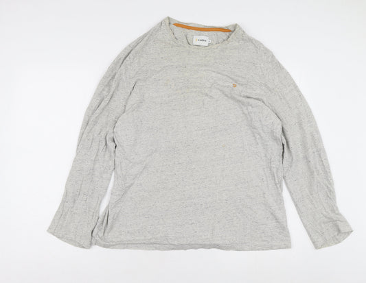 Farah Men's Grey XL Long Sleeve Cotton T-Shirt