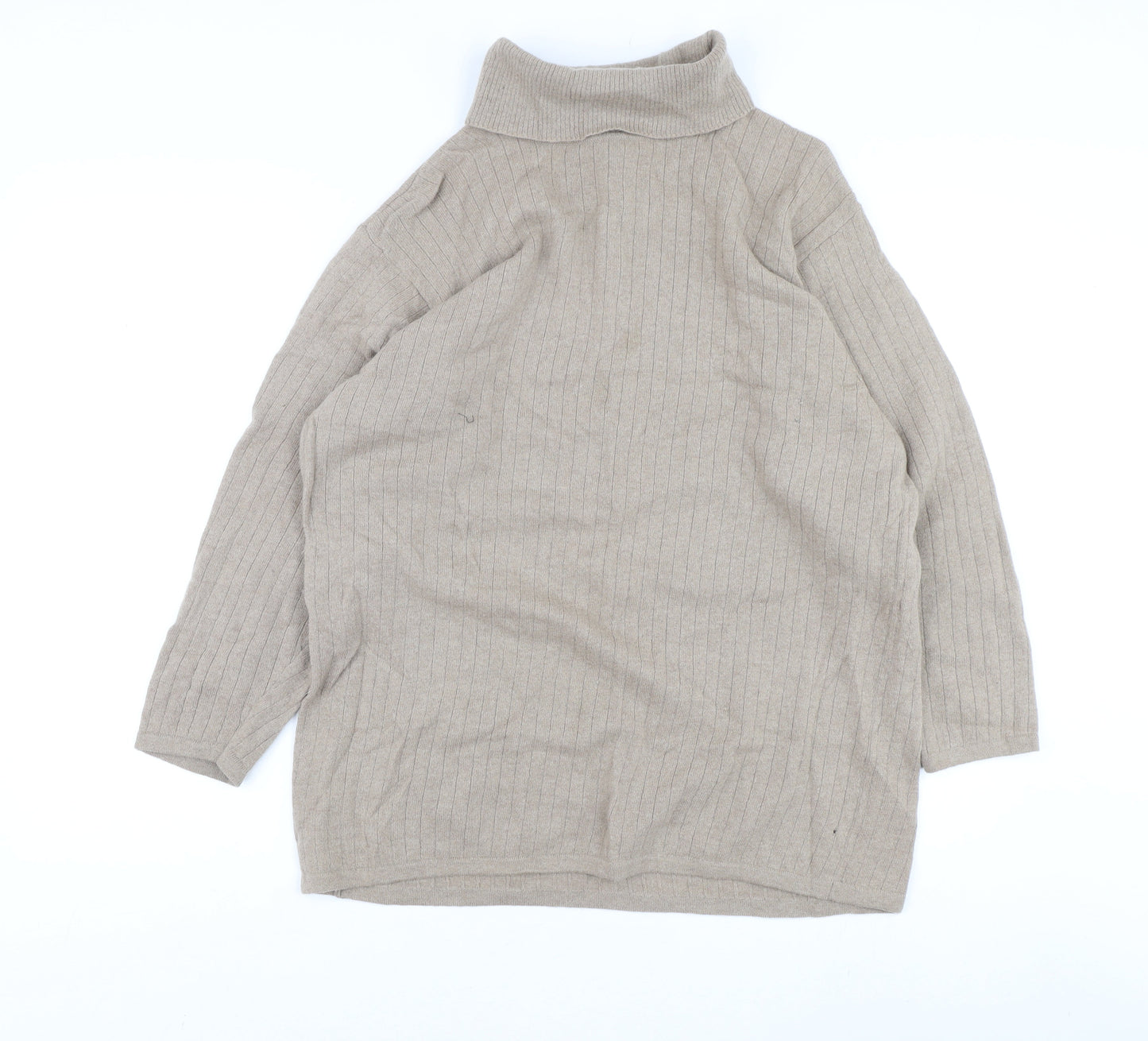 Laura Ashley Women's Beige Roll Neck Wool Jumper M