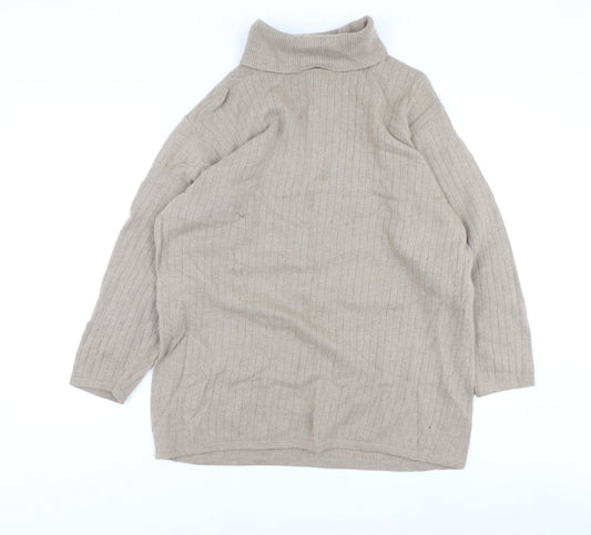 Laura Ashley Women's Beige Roll Neck Wool Jumper M
