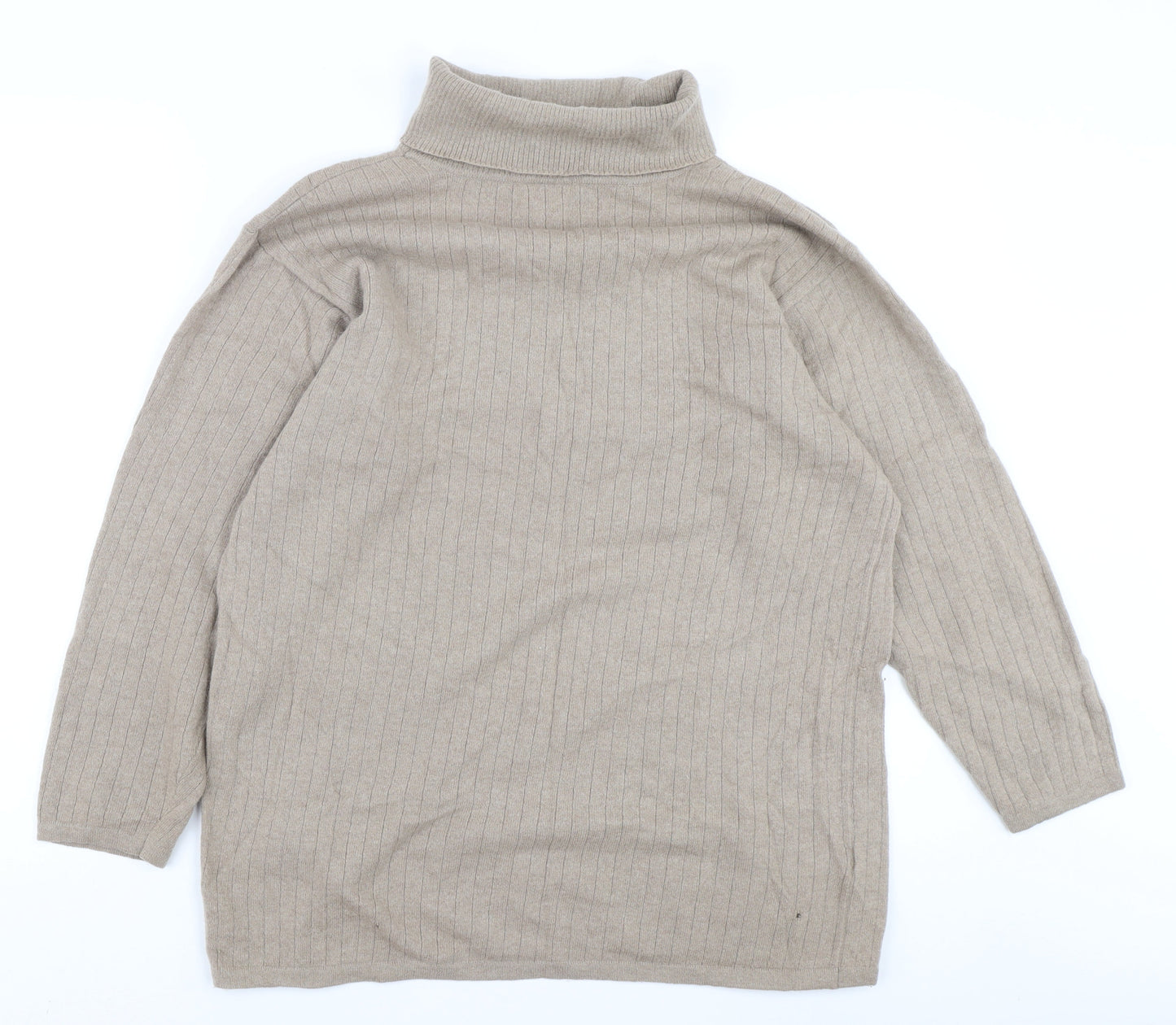 Laura Ashley Women's Beige Roll Neck Wool Jumper M