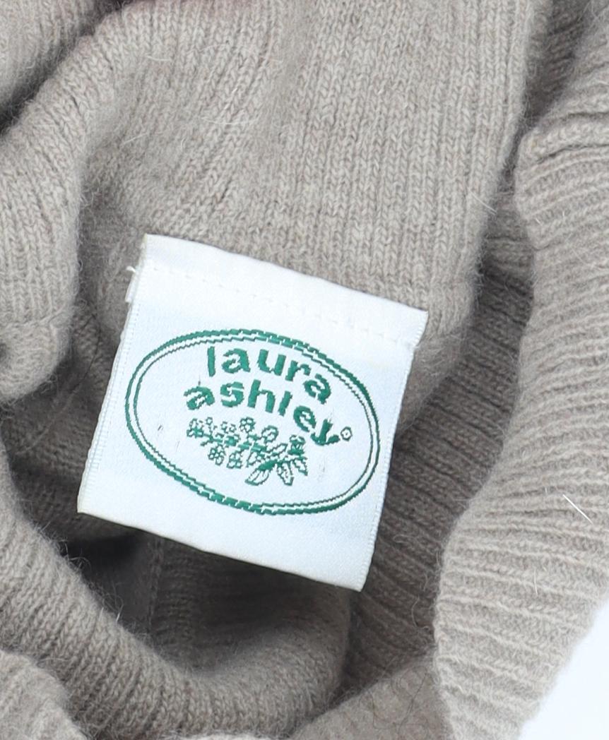 Laura Ashley Women's Beige Roll Neck Wool Jumper M
