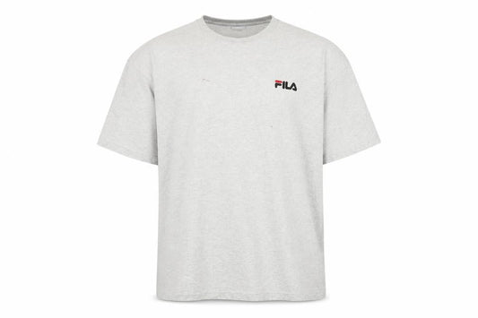 Front view of Fila Men's Grey XL Cotton Logo T-Shirt